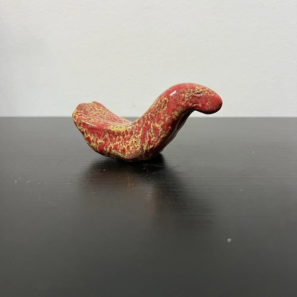 Vintage Handpainted Ceramic Seal Folk Art Figurine Vibrant‎ Colors